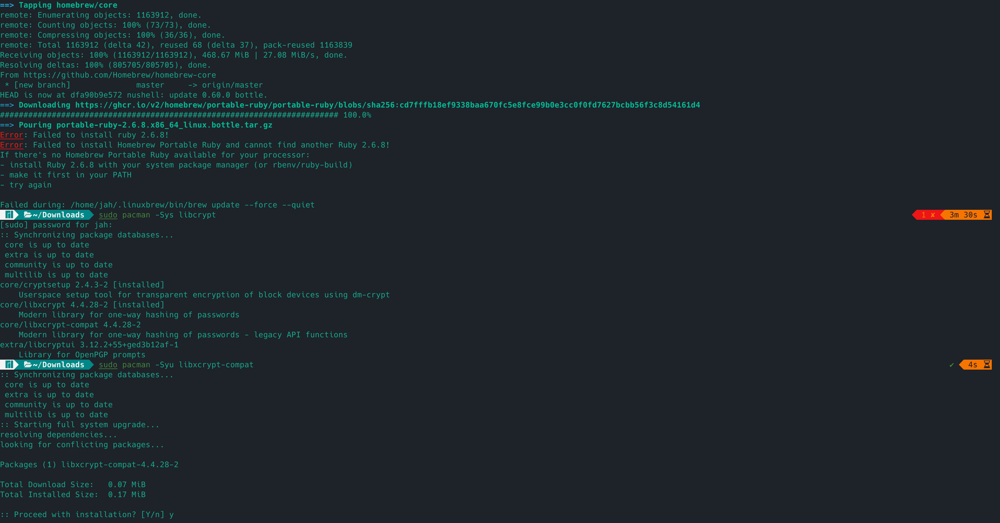 Installing Homebrew on Arch (Manjaro) Linux